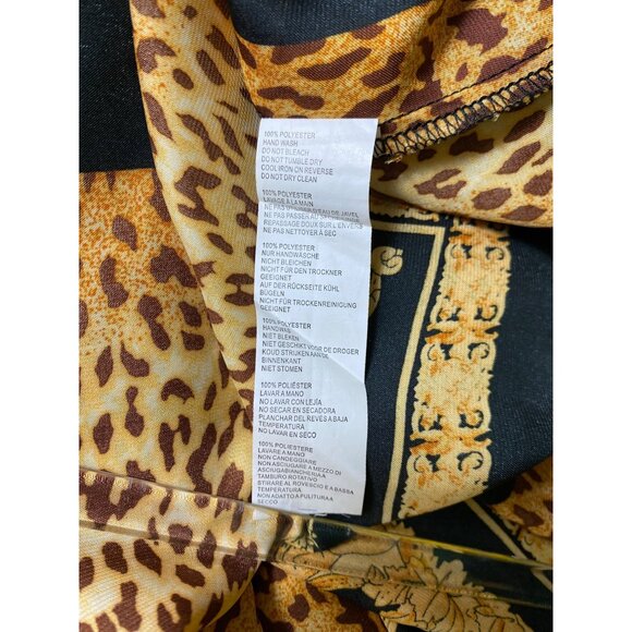 Leopard Print Satin Shirt & Skirt Set US 10‎ Tall Baroque Luxury Glamour Mobwife - Picture 12 of 16
